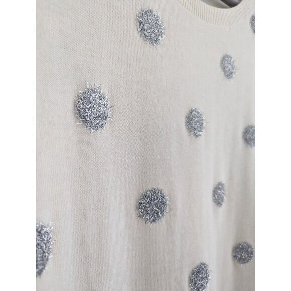 Talbots Lambs Wool Blend Tinsel Dot Sweater Women's Size L - Picture 7 of 8